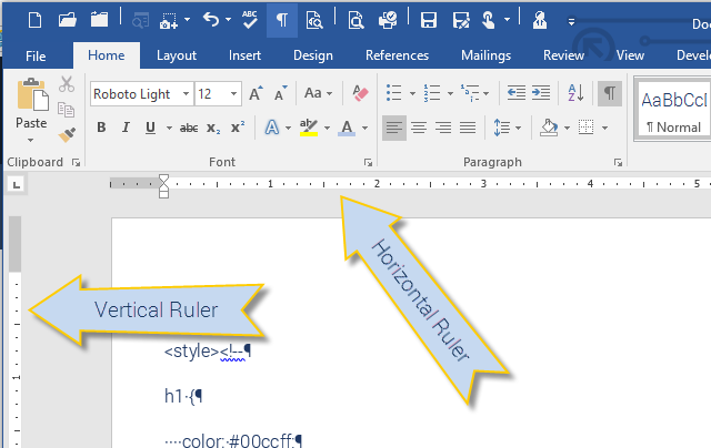 Microsoft Word Show Ruler